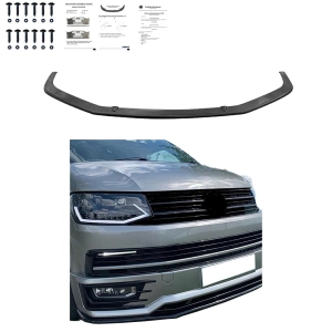 Dokładka przedniego zderzaka do VW TRANSPORTER VI / CARAVELLE T6 Bus  2015-2019 przed liftingiem (czarny połysk) Sportline