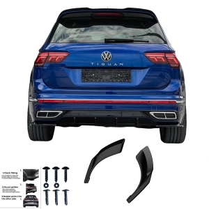Splittery boczne dyfuzora do VW Tiguan R-Line Mk2 Facelift 2020-2024 czarny połysk