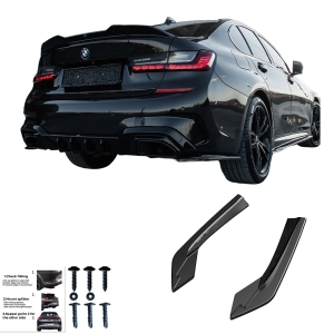 Splittery boczne dyfuzora do BMW 3 Series M-Pakiet G20/G21 2018-2022 czarny połysk