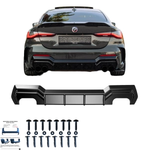 Dyfuzor tylny do BMW 4 Series G22 M-Pakiet / M440i 2020+, także do Facelift 2024+ czarny połysk