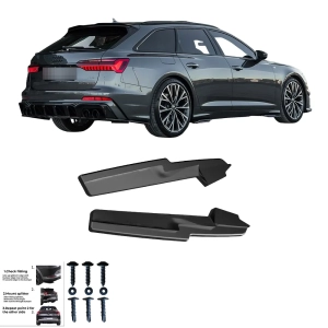 Splittery boczne zderzaka tylnego do AUDI A6 C8 (4A) Avant 2018- (czarny połysk) S6