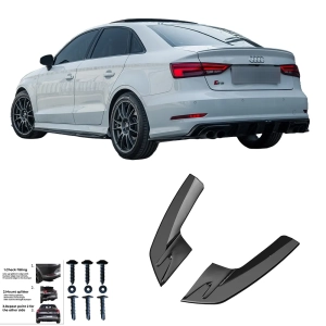 Splittery boczne dyfuzora do AUDI S3 8V Sedan 2013-2016 czarny połysk