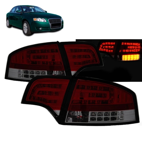 [TLIAU0145] LED TAIL LIGHTS RED SMOKE fits AUDI A4 B7 11.04-03.08 SEDAN.jpg