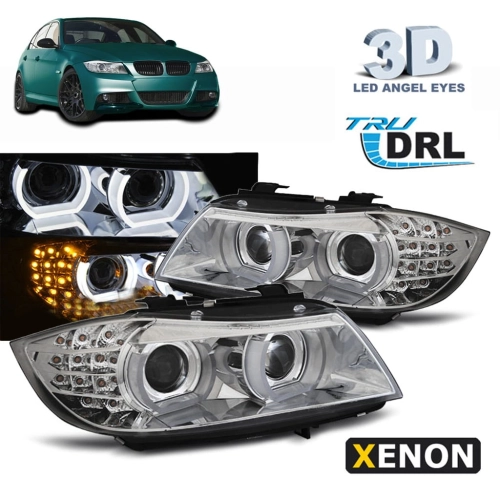 [HELBM0219] XENON HEADLIGHTS ANGEL EYES LED DRL CHROME fits BMW E90-E91 09-11.jpg